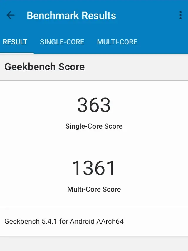 Skor Geekbench untuk Samsung Galaxy M22 (Liputan6.com/Giovani Dio Prasasti)