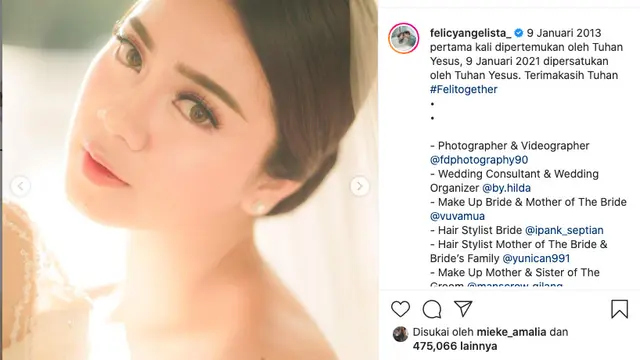 Felicya Angelista Ungkap Syukur Usai Sah Jadi Istri Immanuel Caesar Hito