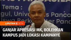 Bakal calon presiden Ganjar Pranowo memberikan kuliah umum ke mahasiswa baru Universitas Pancasila di Jakarta, Senin siang. Dalam kunjungannya, Ganjar menyatakan menyambut positif putusan Mahkamah Konstitusi memperbolehkan kampus menjadi lokasi kampa...