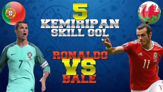 Video kemiripan skill cetak gol Cristiano Ronaldo dengan Gareth Bale, salah satunya gol jarak jauh yang mereka lakukan.
