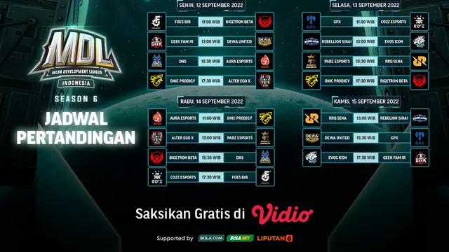 Jadwal dan Live Streaming MDL Indonesia Season 6 Pekan Ini di Vidio, 12- 15 September 2022