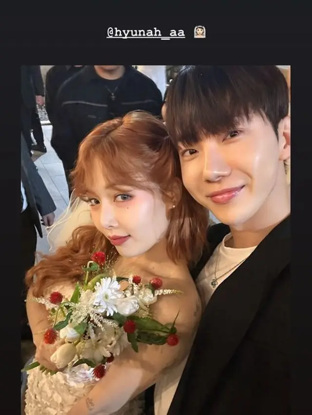 Pernikahan HyunA dan Yon Jun Hyung. (Instagram/ kwon_jo - hyunah_aa)
