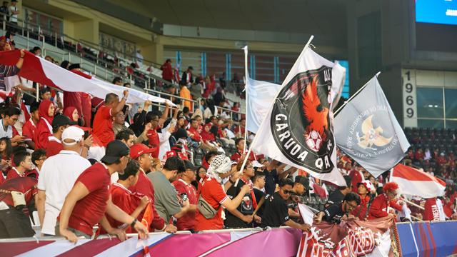Pendukung Timnas Indonesia U-23 di Piala Asia U-23 2024