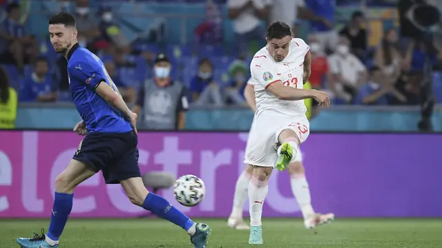 Foto Piala Eropa: Gasak Swiss 3-0, Italia Jadi Tim Pertama yang Lolos ke Babak 16 Besar Euro 2020