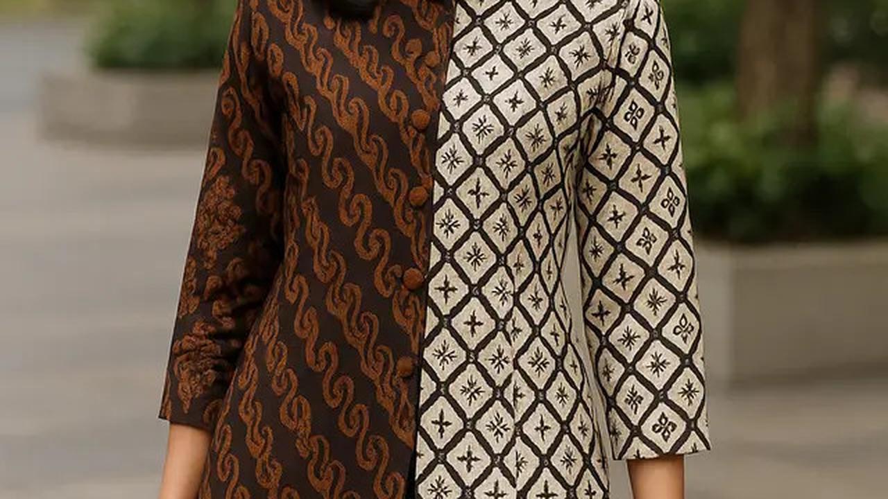 8 Model Tunik Batik Kancing Samping dengan Belahan Panjang 2025, Tampil Lebih Langsing dan Anggun