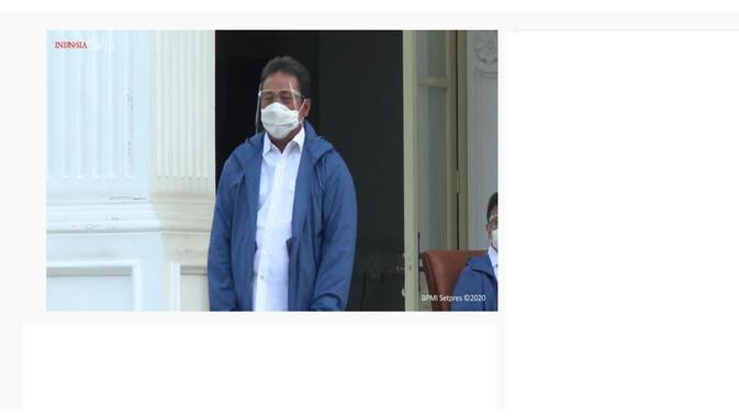 Reshuffle kabinet, Presiden Jokowi dan Wapres Ma'ruf Amin umumkan Sakti Wahyu Trenggono jadi Menteri Kelautan Perikanan. (Youtube Sekretariat Presiden)