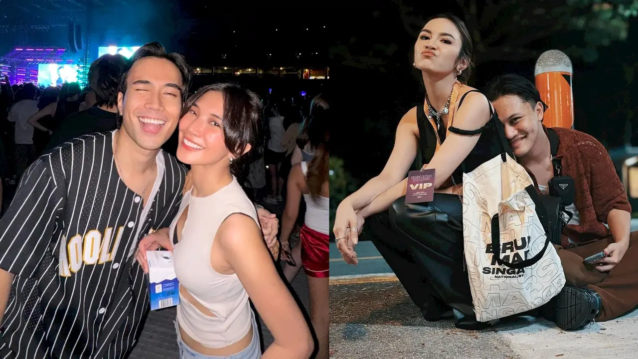 Adu Gaya Bucin Vidi Aldiano-Sheila Dara dan Rizky Febian-Mahalini yang Nonton Konser Bruno Mars di Singapura Bareng Pasangan