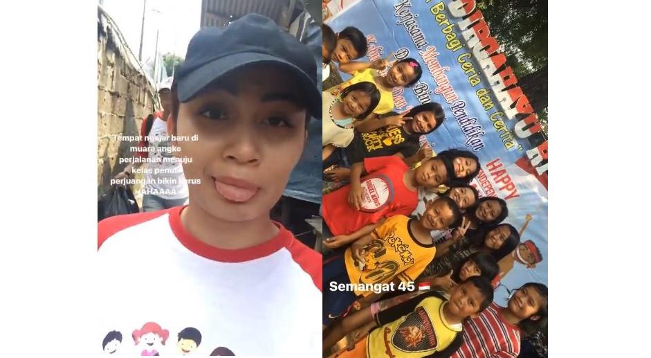 Perjuangan Ariel Tatum lakukan kegiatan sosial di Muara Angke. [foto: instagram/arieltatum]