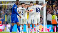 Everton menelan kekalahan 0-1 dari Leeds United pada laga pekan perdana Premier League musim ini di&nbsp;Elland Road, Selasa (19/8/2025) dini hari WIB. Gol tunggal Leeds dicetak&nbsp;Lukas Nmecha lewat titik putih. (Danny Lawson/PA via AP)