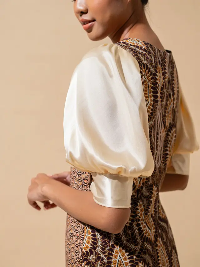 Batik Modern Lengan Puff Style Vintage