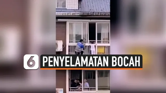 VIDEO: Aksi Heroik Teknisi Selamatkan Bocah di Jendela Lantai 5 Apartemen