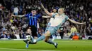 Bomber ganas City, Erling Haaland yang telah mengemas sembilan gol di ajang Liga Inggris tak berkutik di hadapan Inter Milan. (Nick Potts/PA via AP)