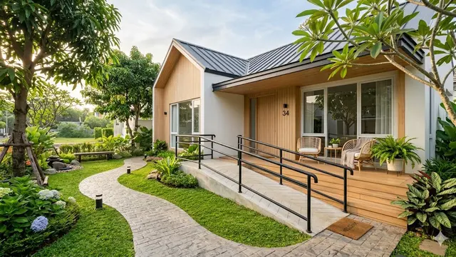 Model Rumah Lansia dengan Area Jalan Pagi
