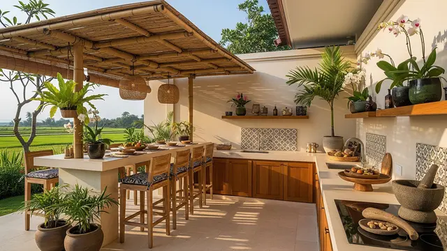 Desain Dapur Luar Rumah yang Nyaman untuk Masak Harian/Gemini AI