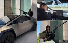 FOTO: Garang! Ini Penampakan Tesla Cybertruck Berubah Jadi Mobil Perang, Ada Senapan Mesin di Atapnya