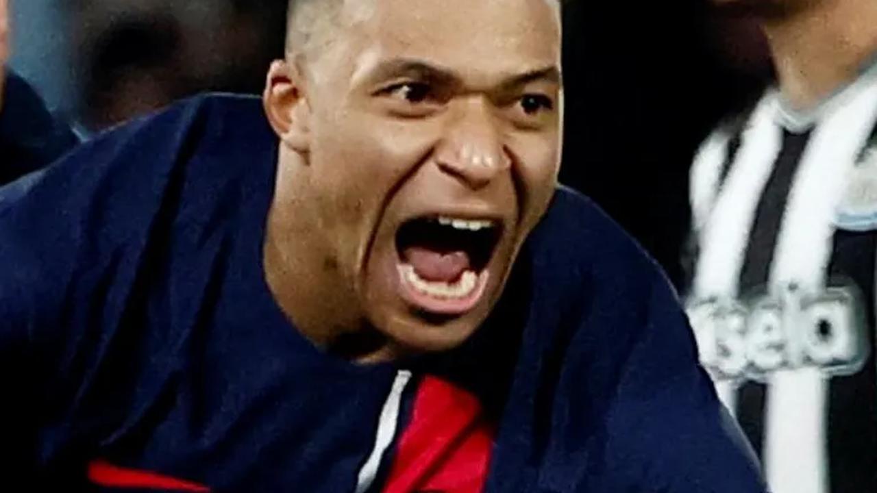 Ekspresi Mbappe yang teriak lepas usai mencetak gol di menit-menit terakhir laga tersebut.