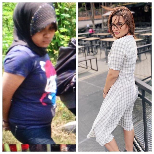 Potret transformasi Dinda Shafay