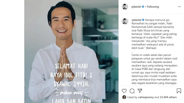 Daniel Mananta (Foto: Instagram/@vjdaniel)