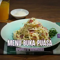 Nggak selera makan nasi? Coba masak spaghetti, yuk untuk menu sahur esok! (Fotografer: Bambang E. Ros/DI: M. Iqbal Nurfajri/Chef: Arum Sari)