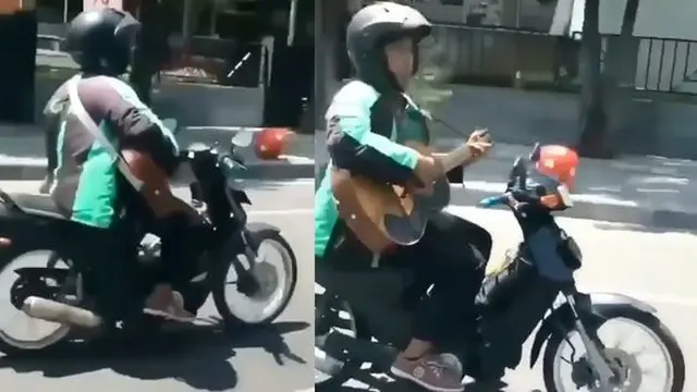 5 Aksi Multitasking Pengendara Motor Ini Bikin Melongo