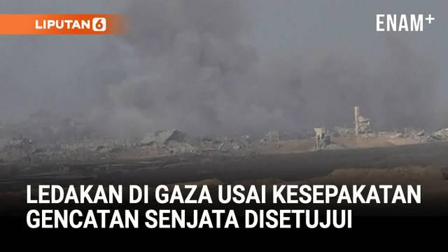Asap dan ledakan terlihat membumbung di langit Gaza tak lama setelah Israel dan Hamas sepakat melaksanakan tahap pertama dari rencana perdamaian yang digagas oleh Presiden Donald Trump. Kesepakatan ini mencakup penghentian pertempuran sementara serta...