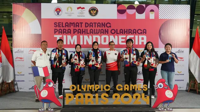 Penyambutan atlet Olimpiade 2024 di Bandara