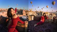 Potret Fuji di Cappadocia Menawan Pakai Gaun Merah (Sumber: Instagram/fuji_an)