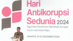 Ketua KPK, Nawawi Pomolango mengatakan momentum Hari Antikorupsi Sedunia 2024 bisa menjadi tonggak perubahan mewujudkan Indonesia yang bersih, adil, dan bermartabat menuju Indonesia Emas 2045. (Liputan6.com/Herman Zakharia)