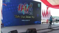 Dua orang kepala dinas di Sulawesi Tenggara terlibat keributan usai di arena Hari Pers Nasional usai diskusi soal pelaksanaan kegiatan di Kendari.(Liputan6.com/Ahmad Akbar Fua)