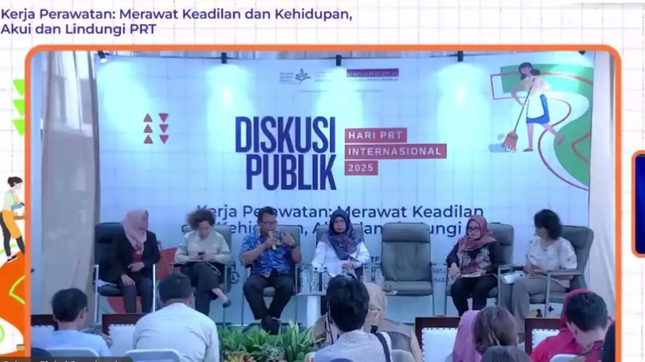 Diskusi publik dan instalasi seni bertajuk Hari PRT Internasional 2025 di Komnas Perempuan, Jakarta.  (Liputan6.com/Henry)