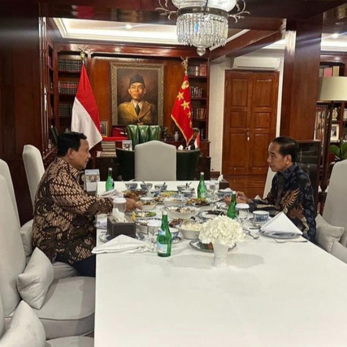 Suasana Jamuan Makan Prabowo dan Jokowi di Kertanegara