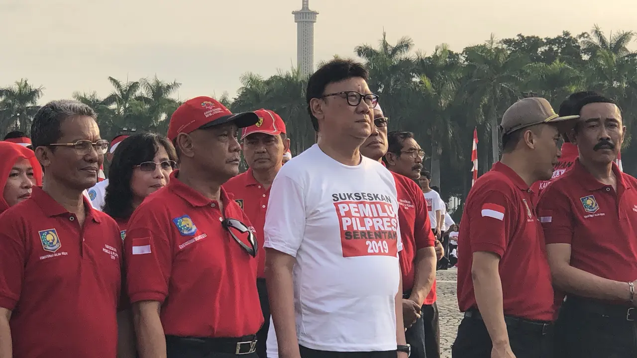 Kementerian Dalam Negeri (Kemendagri) dan Badan Nasional Pengelola Perbatasan (BNPP) menggelar apel untuk mensukseskan Pemilu 2019.