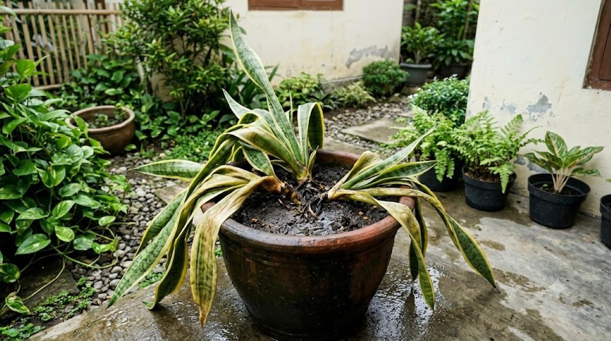 Tanda Lidah Mertua Stres Karena Terlalu Sering Disiram