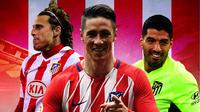 Atletico Madrid - Diego Forlan, Fernando Torres, Luis Suarez (Bola.com/Adreanus Titus)