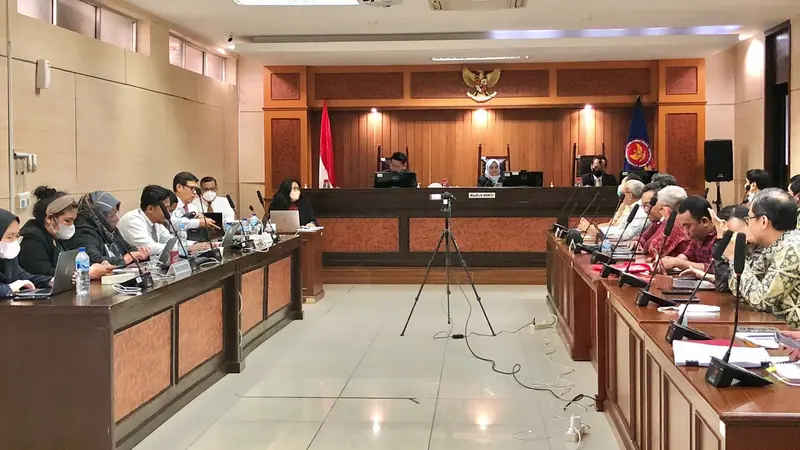 Pembacaan putusan perkara kartel minyak goreng di Ruang Sidang 1, Gedung KPPU, Jakarta Pusat. (Tira/Liputan6.com)