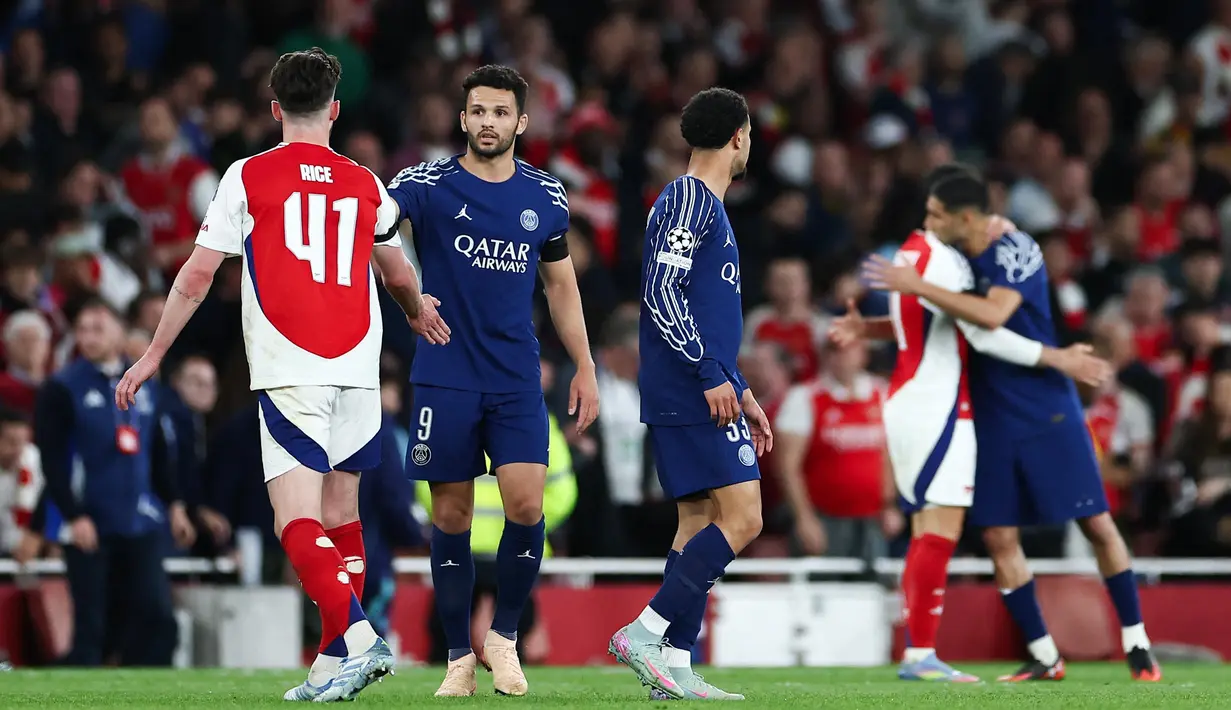 Kedua tim akan kembali berlaga di leg kedua semifinal Liga Champions 2024/2025 di Paris, pekan depan. (FRANCK FIFE/AFP)