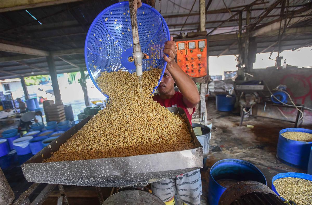 FOTO: Harga Kedelai Impor Naik Produsen Tahu di Depok Kurangi Ukuran Produk