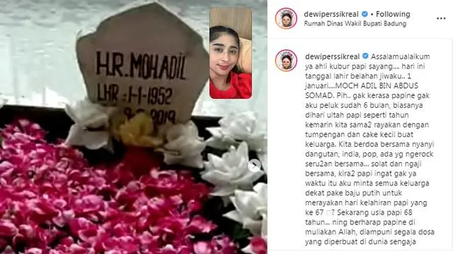 Unggahan Dewi Perssik. (Foto: Dok. Instagram @dewiperssikreal)