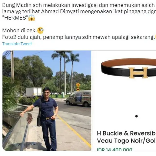 Warganet Unggah Foto Lama Suami Bupati Pandeglang Pakai Gesper Hermes Seharga Rp14 Juta