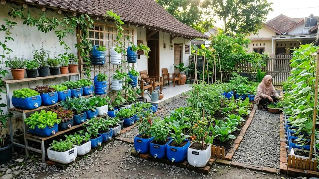 Kebun Pangan dari Galon Bekas