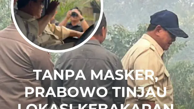 Tanpa Masker, Prabowo Tinjau Lokasi Kebakaran Hutan di Kalimantan Barat