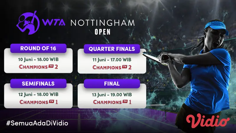 Live Streaming Pertandingan WTA Nottingham Open 2021 Pekan Ini di Vidio