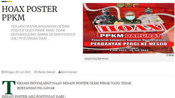 Cek Fakta Liputan6.com menelusuri klaim Pemkab Sukabumi berlakukan perbanyak pergi ke masjid saat PPKM darurat