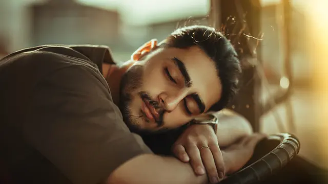 Ilustrasi pria tidur, bermimpi