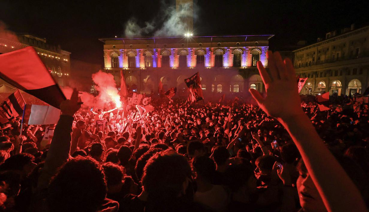 Terakhir kali Bologna tampil di European Cup/Liga Champions adalah pada musim 1964/1965 atau 60 tahun silam. (Guido Calamosca/LaPresse via AP)