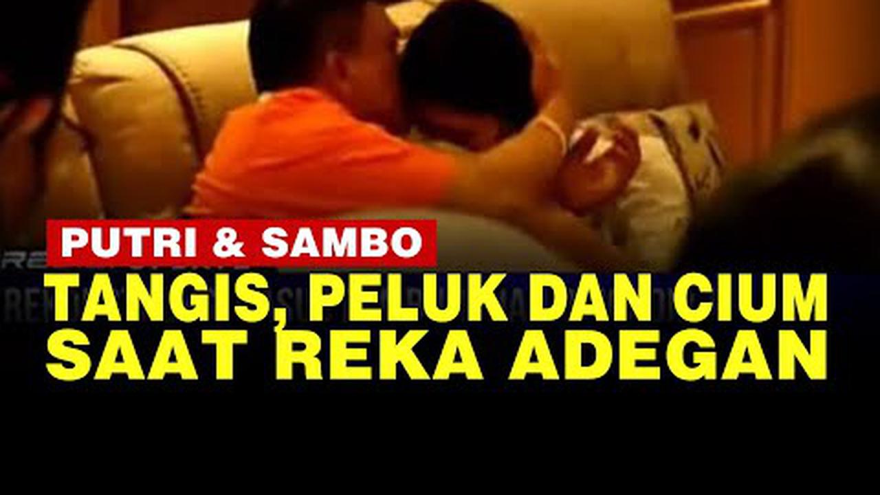 VIDEO: Tangis Putri Candrawathi Dibalas Peluk dan Cium Ferdy Sambo saat Rekonstruksi
