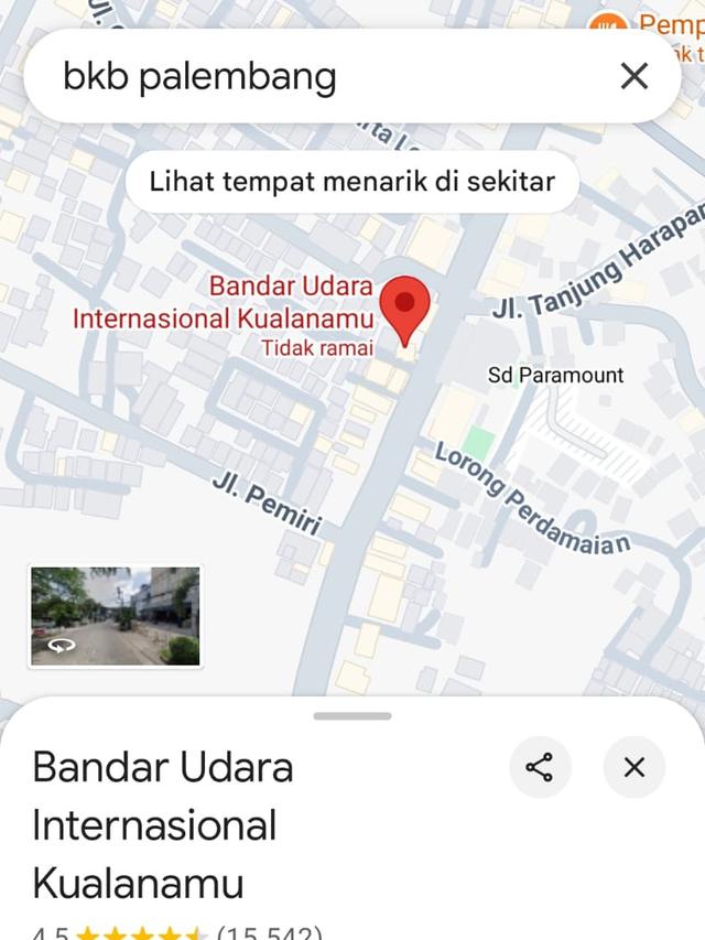 Diduga Karena Rendang Willie Salim, Google Maps Plasa BKB Palembang Berubah Jadi Bandara Medan