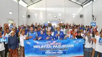 Nelayan yang tergabung dalam Kelompok Nelayan Pasuruan menggelar deklarasi dukungan kepada PAN. (Ist)