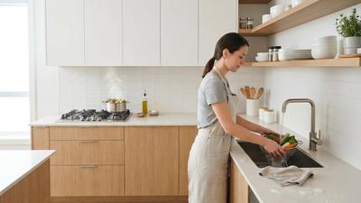 10 Model Dapur yang Tetap Bersih Meski Sering Terkena Cipratan Air, Panduan Material & Desain