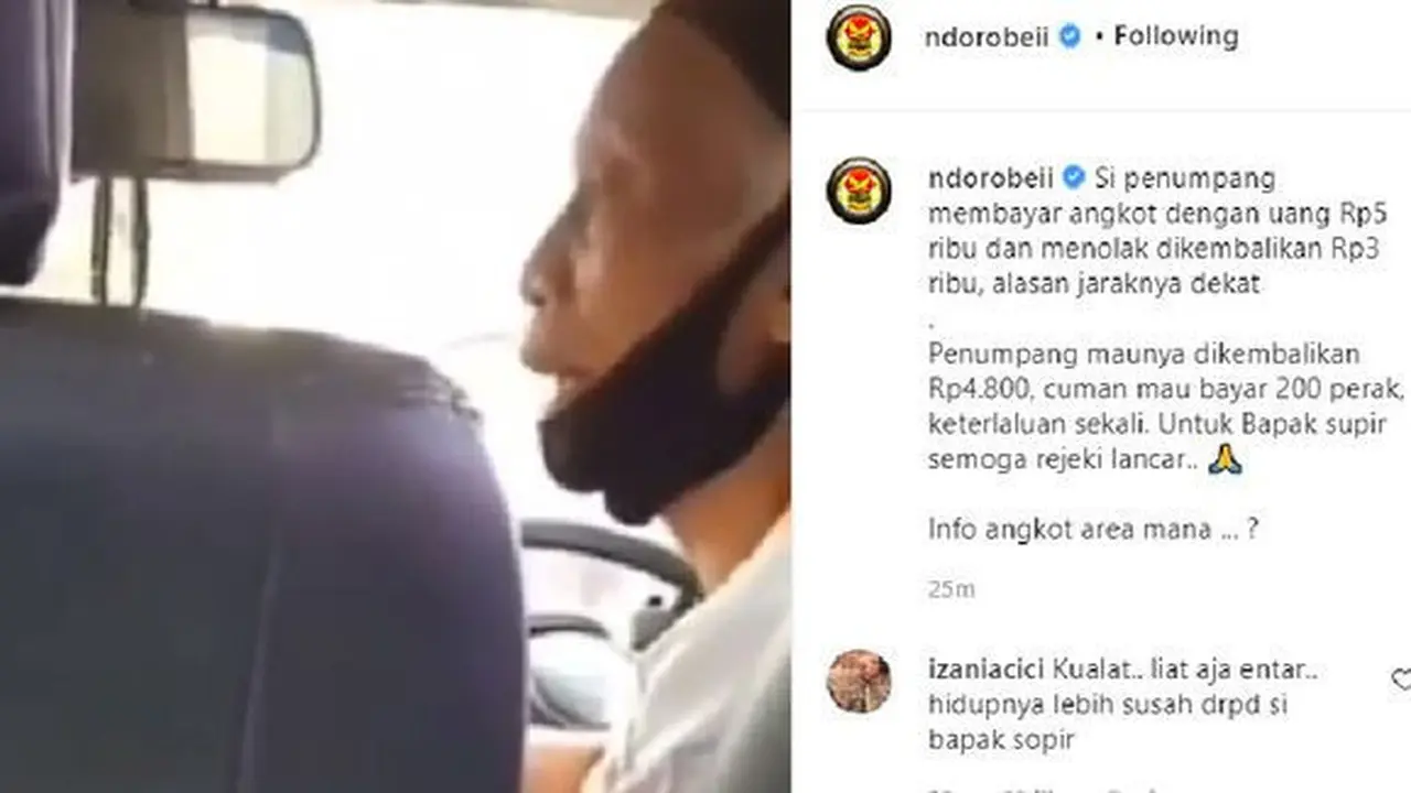 Sopir angkot (Instagram/@ndorobeii)